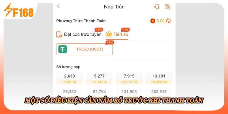 Một số điều kiện cần nắm rõ trước khi thanh toán